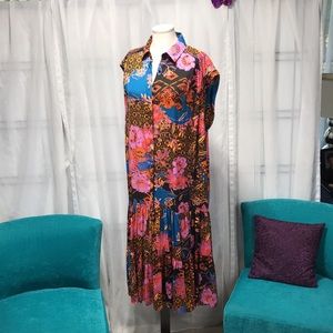 Free People | Kimono Sleeve with Pockets Oversized Midi Dress | Size M